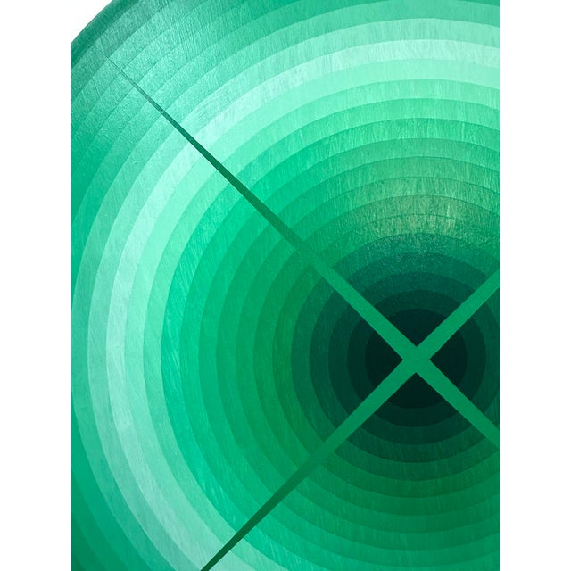2020s Contemporary Abstract Acrylic on Italian Poplar Board "Light Interaction (Emerald)" by Andy Harwood For Sale - Image 5 of 8