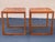 Minimalist pair of Mid Century Danish Modern Teak cube end tables designed by Kai Kristiansen for VM - Vildbjerg...
