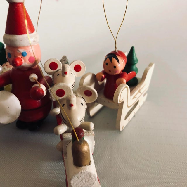 Vintage Brinn's Wooden Christmas Ornaments - Set of 5 For Sale - Image 4 of 5
