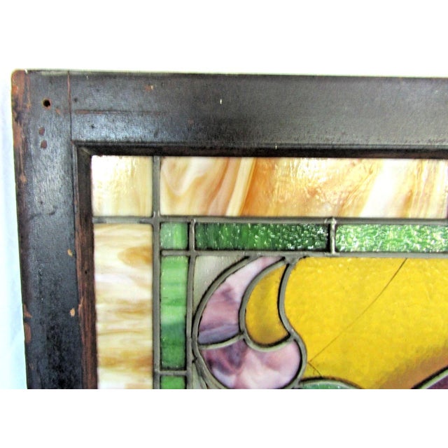 1880s Stained Glass Mirror Base Brooklyn Ice Cream Parlor Storefront Windows For Sale - Image 17 of 18