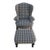 Sylvia Wingback Chair With Ottoman/Stool. Model Is a Traditional Queen Anne Style Chair With Cabriole Legs and Rolled Arms. For Sale