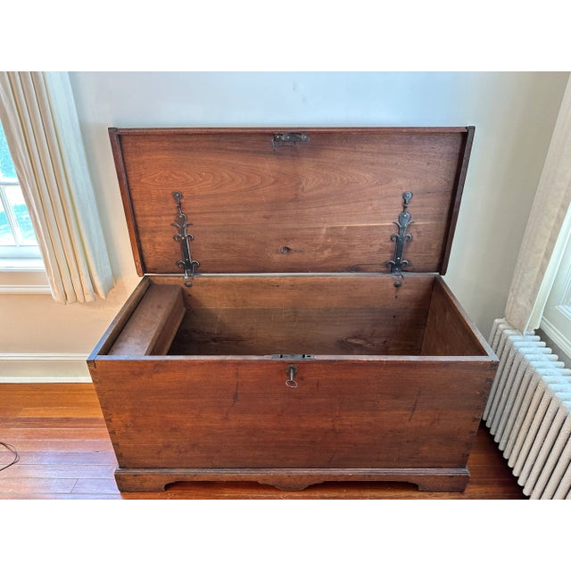 19th Century 19th Century Vintage Blanket Chest With Key For Sale - Image 5 of 13