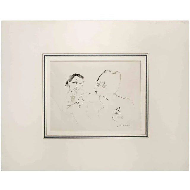 Watercolor drawing on paper realized by Maccari in 1940s. Hand signed lower left. Very good condition. This piece is...