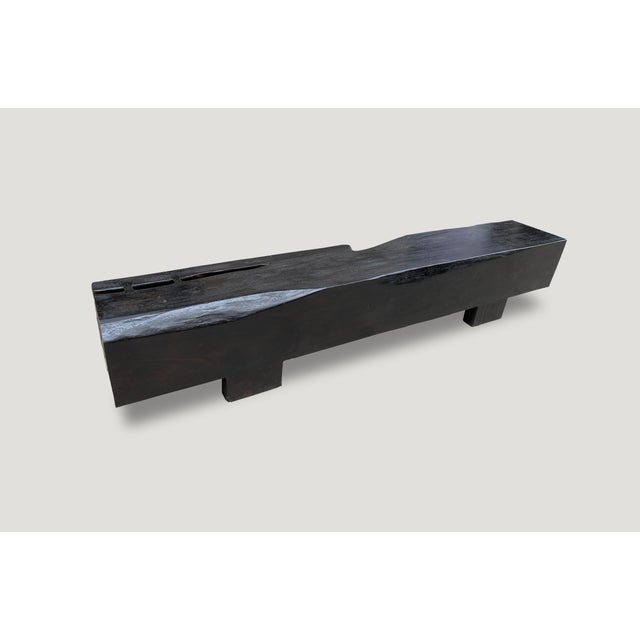 Contemporary Andrianna Shamaris Charred Log Bench For Sale - Image 3 of 18