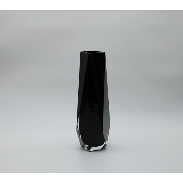 Murano Black Goccia Murano Vase (L) For Sale - Image 4 of 9