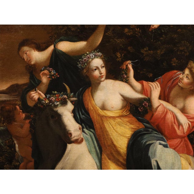 Early 18th Century Follower of Simon Vouet, Nude The Rape of Europa, 18th Century Oil Painting on Canvas, Framed For Sale - Image 5 of 16