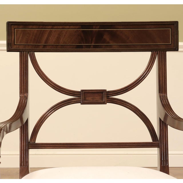 Set of 10 Medium Walnut Finish Cross Back Dining Room Chairs, English-Style Chairs W Crypton For Sale - Image 10 of 15