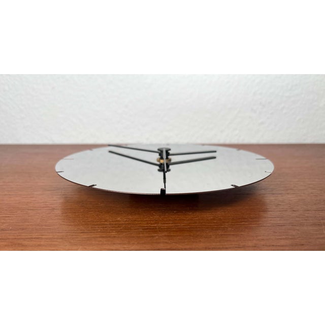 1980s Postmodern German Chrome Wall Clock from Junghans, 1980s For Sale - Image 5 of 18