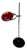 Space Age Table Lamp with Red Shade, Black Base and Chromed Upright from Herda For Sale