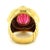 Vintage Italian 18k Gold Carved Rubellite Tourmaline Diamond Bombe Ring, Size 7 For Sale In Miami - Image 6 of 10