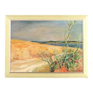 Original Signed T. Klots "A Tranquil Beach" Oil Painting For Sale