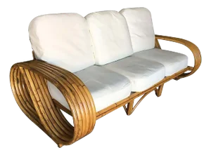 Restored 6-Strand "Speed" 3-Seat Sofa With Arched Base