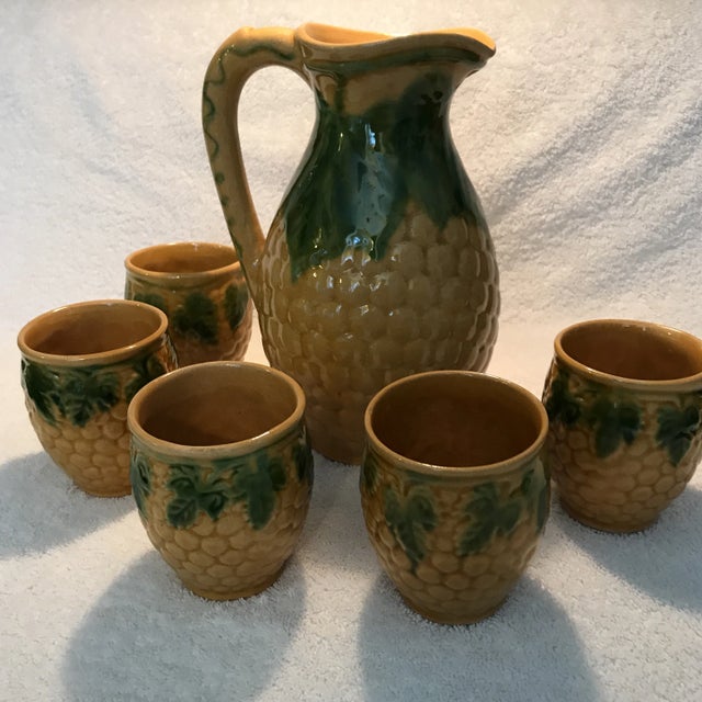 Vintage Ceramic Pitcher & Cups Set of 5 Chairish