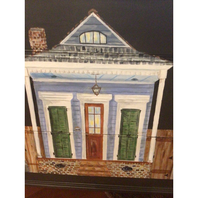 A beautiful example of hand painted furniture. A row of three creole cottages typical of southern shotgun homes in the...