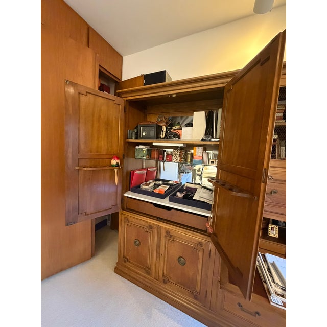 1980 German Baker 9‑Piece Wall Unit & Secretary – Modular Library Cabinet For Sale - Image 14 of 14