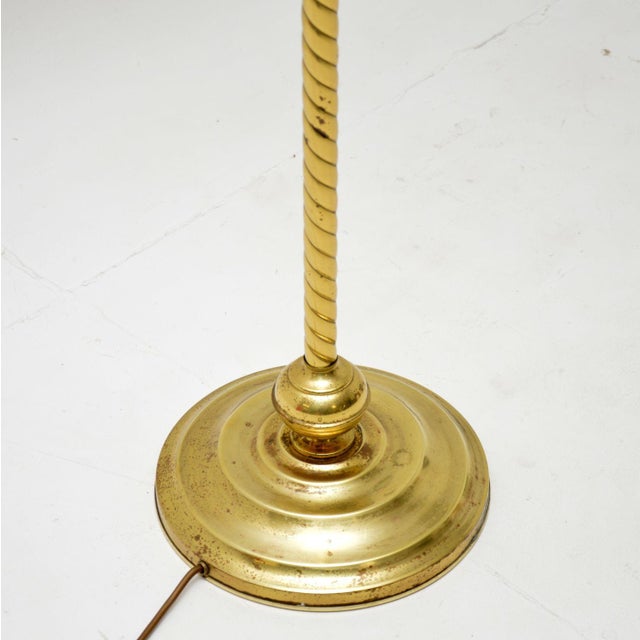 Metal Vintage French Brass Rope Twist Floor Lamp, 1960s For Sale - Image 7 of 8
