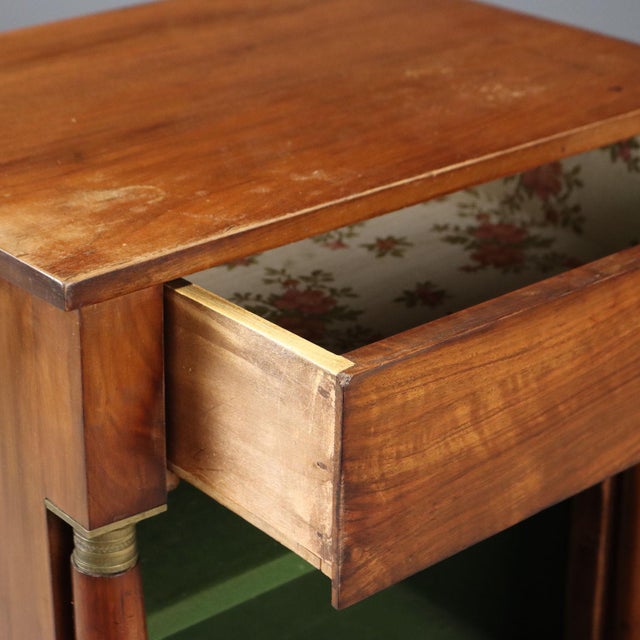 Empire Walnut Bedside Table For Sale - Image 3 of 9
