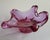 Glass Mid 20th Century Raspberry Pink Art Glass Dish With Pedestal For Sale - Image 7 of 11
