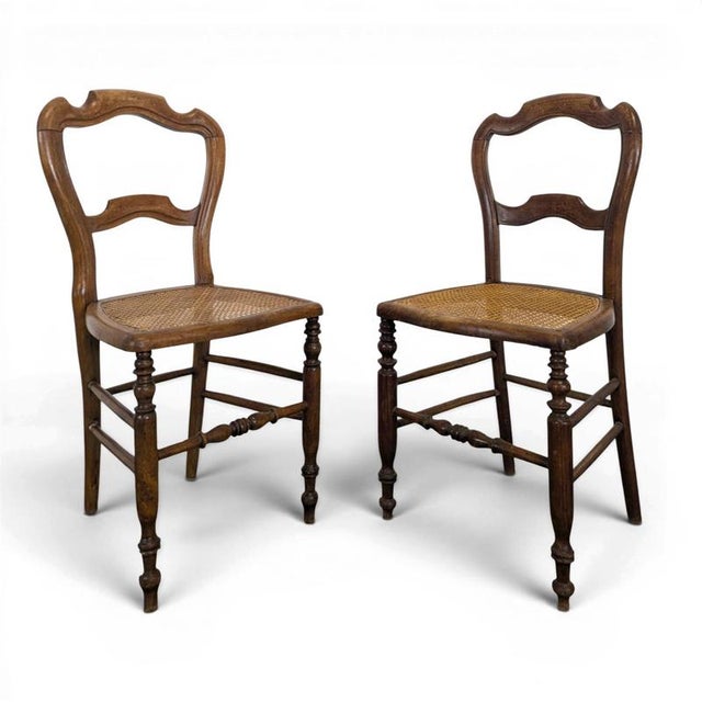 Antique Bedroom Chairs in Wood, 1800s, Set of 2 For Sale - Image 6 of 6