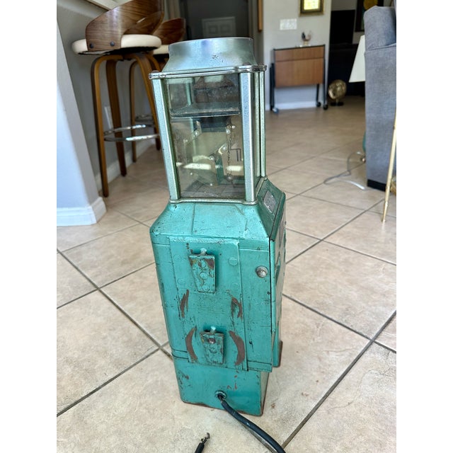 Metal Antique Green Johnson Fare Box Co. Trolley Bus Fare Box For Sale - Image 7 of 17