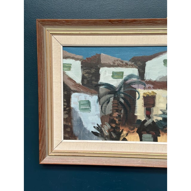 Mid-Century Modern Tage Gavik, Southern European Street, 1950s, Oil on Canvas, Framed For Sale - Image 3 of 18
