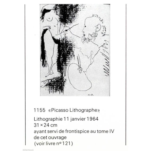 Pablo Picasso Pablo Picasso “The Artist and His Model” Lithograph (1964), Mourlot Paris, André Sauret, Custom Framed For Sale - Image 4 of 6