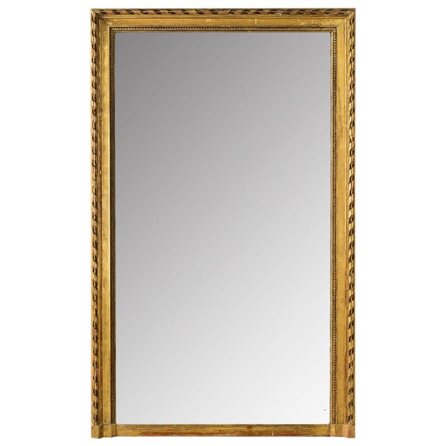 French 19th Century Louis XVI Gilt Mantel Mirror For Sale - Image 12 of 12