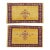 Whimsical Pair of Yellow Persian Ferehan Mats For Sale