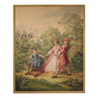 Italian Artist, Romantic Scene, 20th Century, Oil on Canvas, Framed For Sale