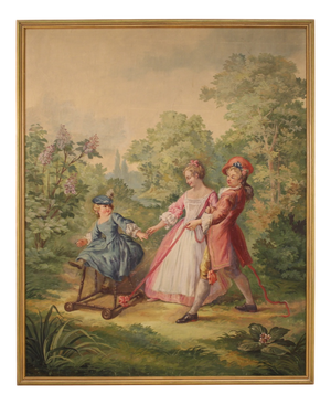 Italian Artist, Romantic Scene, 20th Century, Oil on Canvas, Framed