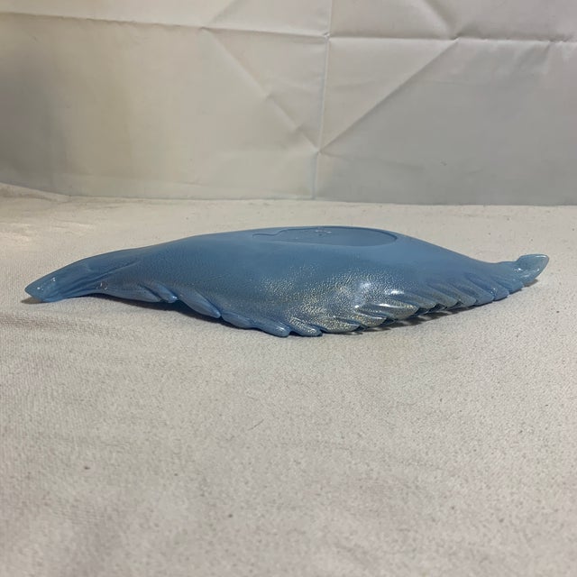 Glass Vintage 1970s Alfredo Barbini Murano Glass Leaf Bowl For Sale - Image 7 of 7