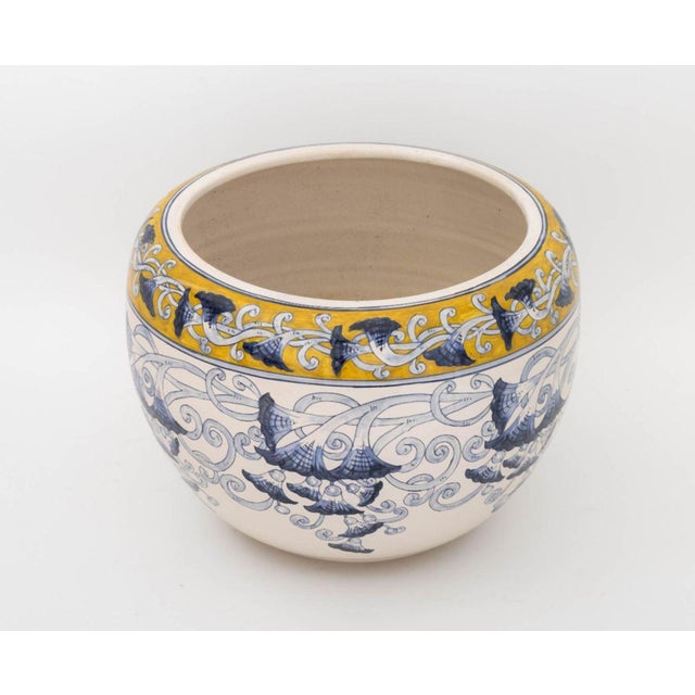 Italian Large Glazed Ceramic Jardiniere For Sale - Image 4 of 9