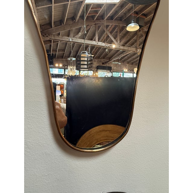 Italian Freeform Brass Wall Mirror For Sale - Image 4 of 5