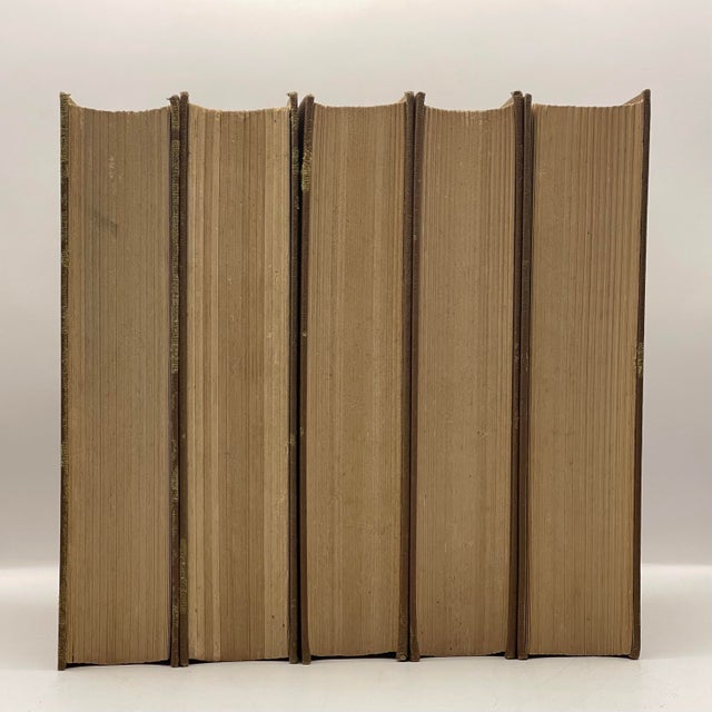 Mid 20th Century Tan & Green Hardcover Book Set-5 Volumes For Sale - Image 5 of 8