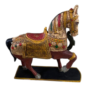 Vintage Hand Carved Wooden Carousel Style Horse