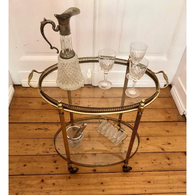 Vintage Art Deco Serving Table with Removable Tray, 1950s For Sale - Image 4 of 10