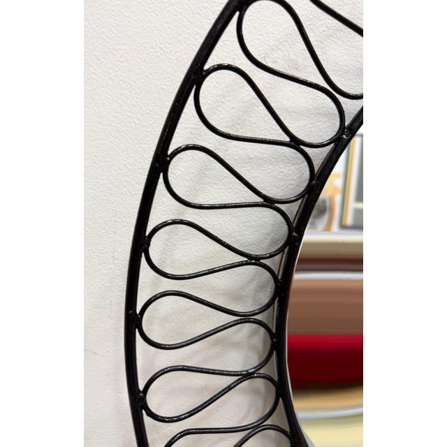 Metal Tempestini/Salterini Mid-Century Ribbon Wrought Iron Mirror For Sale - Image 7 of 8