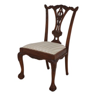 Carved Mahogany Chippendale Style Chair W. Claw Feet For Sale