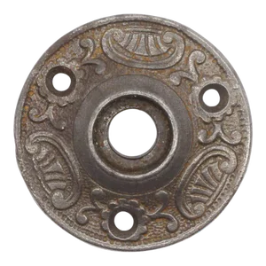 Early 20th Century 3 Fold Victorian Black 2 In. Cast Iron Rosette