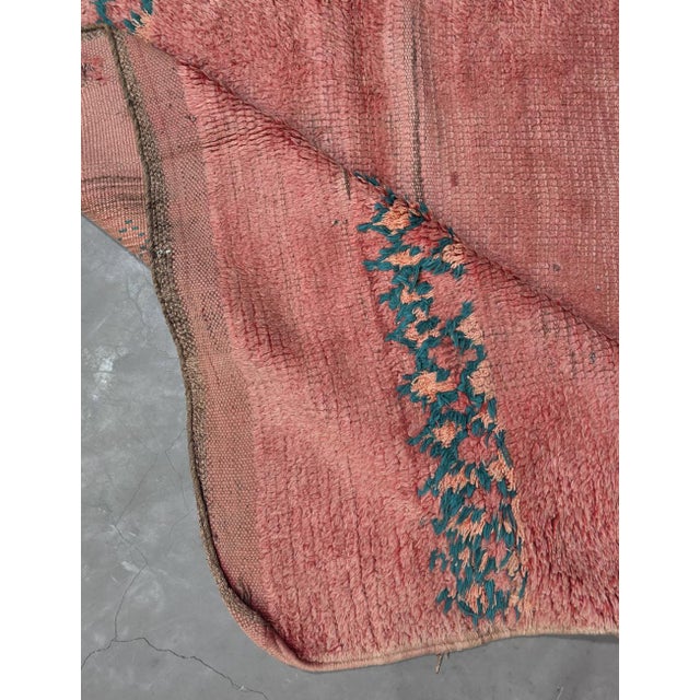 Faded Pink Moroccan Rug - 11 X 5.5 Ft For Sale - Image 4 of 7