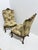 Brown Small Louis XV Style Armchairs in Curved Carved Wood with Floral Fabric, 1940s, Set of 2 For Sale - Image 8 of 10