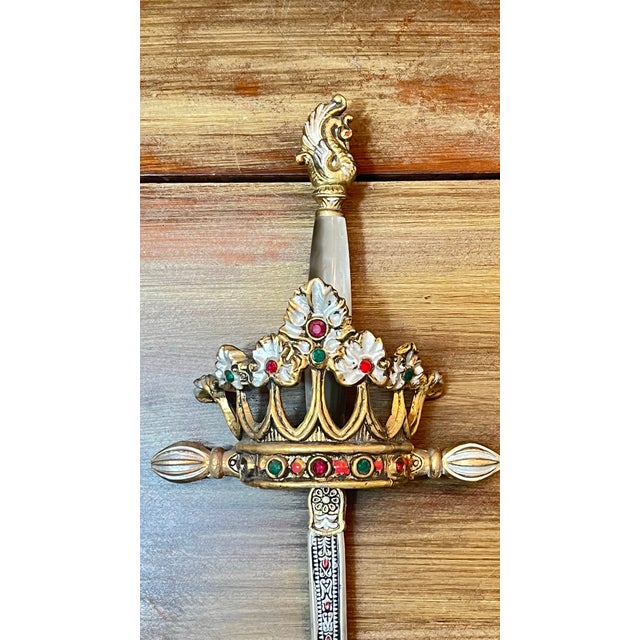 Gold A Pair of Vintage Spanish Ceremonial Rapier-Style Swords! For Sale - Image 8 of 11