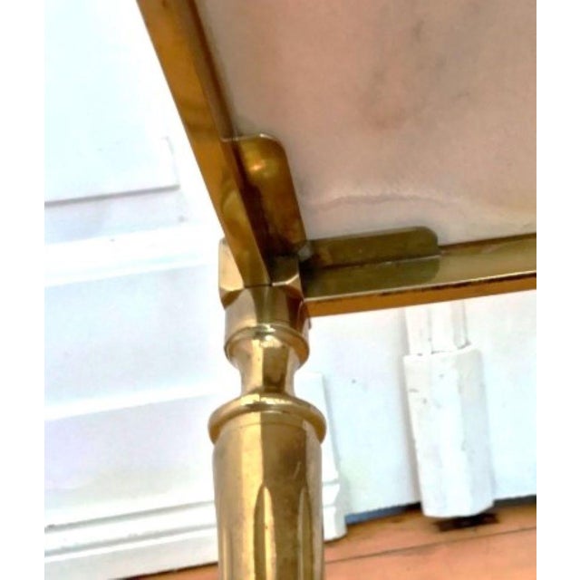 Italian Art Nouveau Style Side Table in Carrara Marble and Brass, 1970s For Sale - Image 6 of 8