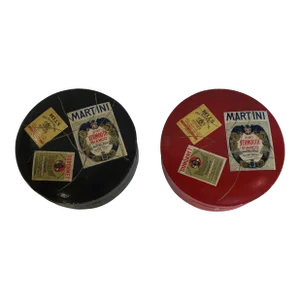 Vintage Made in Japan Alcohol Proof Coasters Red/Black 16 Barware