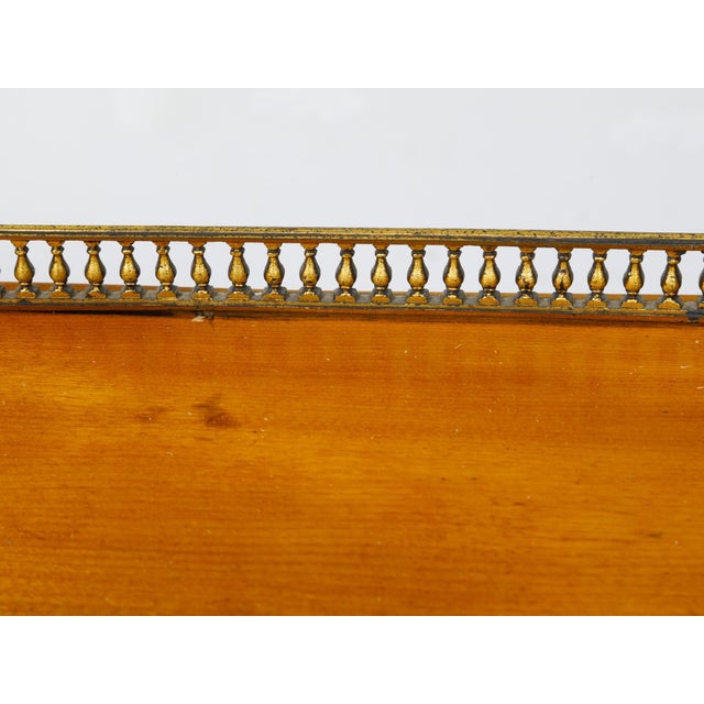 19th Century English Regency Period Fruitwood Guéridon Side Table with Pierced Brass Gallery For Sale - Image 4 of 12
