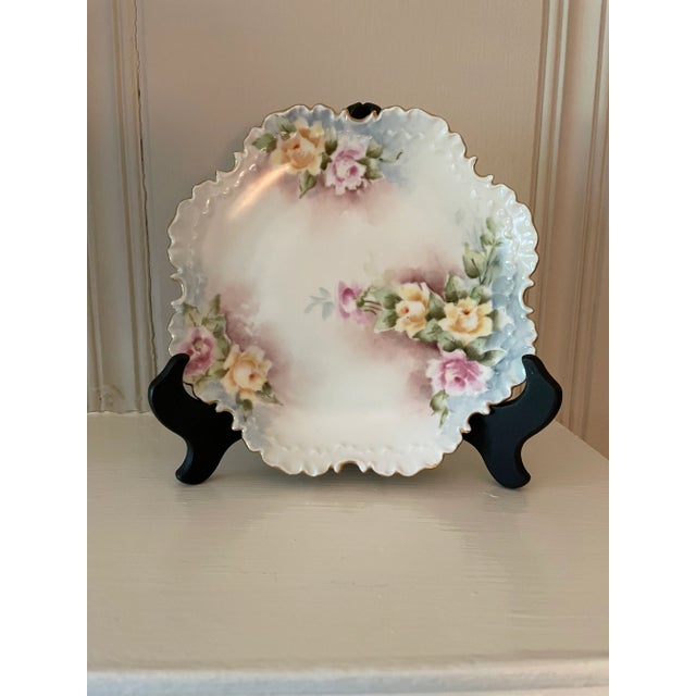 Victorian Late 20th Century R.C. Monbijou, Bavarian Rosenthal Plates Hand Painted Flowers Gilt Signed - Set of 4 For Sale - Image 3 of 13