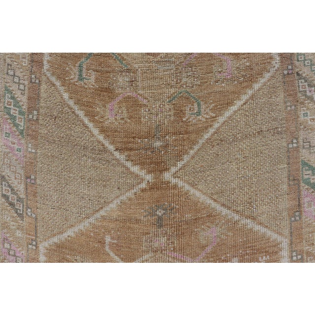 Unique & Colorful Turkish Kars Runner With Tribal Designs and Geometric Motifs For Sale In Atlanta - Image 6 of 12