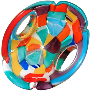 Vintage Murano Rainbow Colors Pezzato Design Italian Art Glass Mid Century Centerpiece Bowl