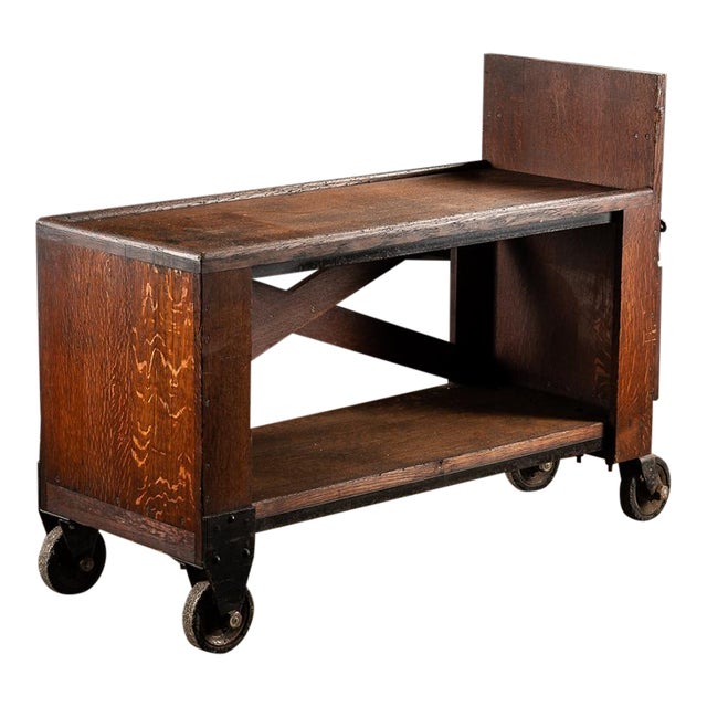 1920s Wooden Library Cart Chairish