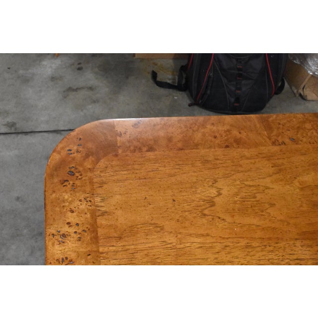 Tomlinson Regency Walnut With Banded Burl Dining Table & 2 Leaves For Sale - Image 11 of 13